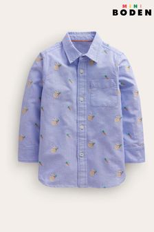 Boden Bunny Embroidered Oxford Shirt