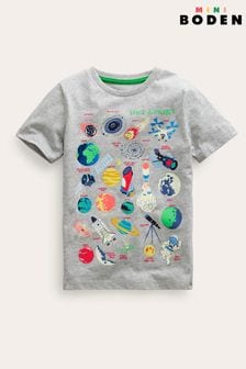 Boden Grey Glow Space Educational T-Shirt (N70410) | $45 - $50