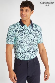 Blau - Calvin Klein Golf Polo-Shirt mit abstraktem Print, Blau (N70474) | 84 €