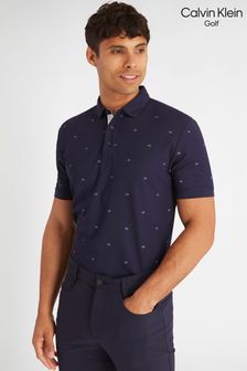 Темно-синая рубашка поло с монограммой Calvin Klein Golf (N70479) | €66