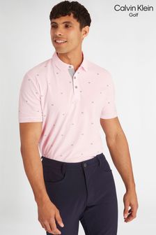 Розовый - Синяя рубашка поло с монограммой Calvin Klein Golf (N70480) | €66