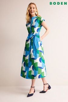 Boden Blue Amanda Cotton Midi Shirt Dress (N70483) | 619 QAR