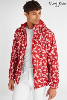 Calvin Klein Golf Red Printed Windbreaker Jacket