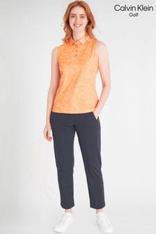 Calvin Klein Golf Orange Canvas Print Polo Shirt (N70486) | $77