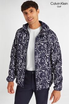 Calvin Klein Golf Printed Windbreaker Blue Jacket (N70505) | $137