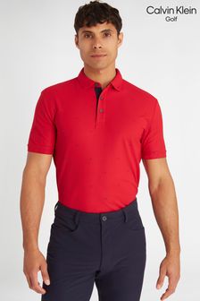 Rot - Calvin Klein Golf Polo-Shirt mit Monogramm, Blau (N70521) | 78 €