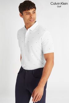 Weiß - Calvin Klein Golf Polo-Shirt mit Monogramm, Blau (N70523) | 78 €