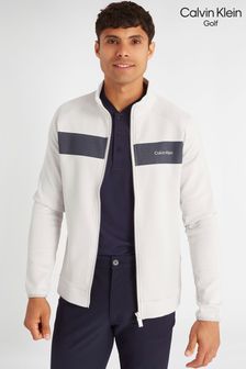 رداء علوي طبعة أساسية أبيض بسحاب Parkbury من Calvin Klein Golf (N70531) | 388 د.إ