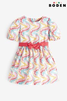 Boden Red Cotton Linen Rainbow Dress (N70564) | $63 - $72