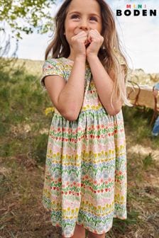 Boden Short-sleeved Spring Stripe Fun Jersey Dress (N70580) | NT$980 - NT$1,070