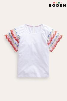 Boden White Broderie Mix T-Shirt (N70603) | €25 - €28
