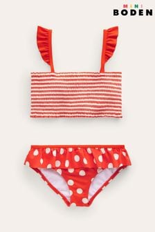 Boden Red Smocking Pretty Bikini (N70613) | KRW53,400 - KRW61,900