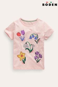 Boden Pink Printed Graphic T-Shirt (N70615) | €25 - €28