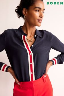 Boden Blue Sienna Tipped Detail Shirt (N70695) | LEI 634