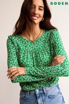 綠色 - Boden褶邊設計長袖上衣 (N70711) | NT$2,230