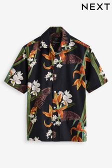 ブラック - Kew Collection Floral Short Sleeve Shirt (N70800) | ￥6,880