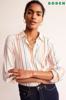 Boden Cream Sienna Silk Shirt (N70825) | $276