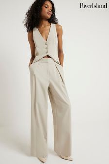 River Island Wide Leg Pleated Trousers