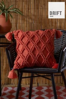 Drift Home Terracotta Red Alda Outdoor Textured Filled Cushion (N70987) | SGD 31