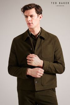 Vert - Ted Baker veste boutonnée en moleskin (N71042) | €229