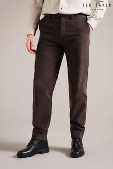 Brown - Ted Baker Rufust Slim Fit Stretch Moleskin Trousers (N71062) | €114