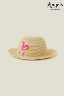 Angels By Accessorize Girls Natural Flamingo Floppy Hat