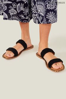 Accessorize Black Suede Double Strap Sliders (N71125) | $83