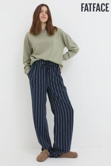 FatFace Iva Blue Stripe Linen Blend Trousers (N71136) | $106