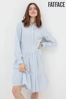 FatFace Blue Charlotte Stripe Shirt Dress (N71142) | kr727