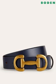 Boden Blue Iris Snaffle Trim Leather Belt (N71268) | MYR 270