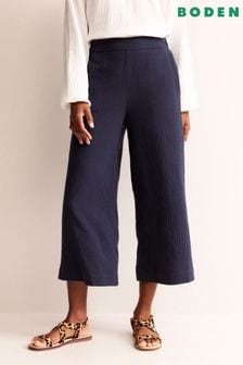 Modra - Boden hlače z elastičnim pasom in dvojnim krilom (N71329) | €89