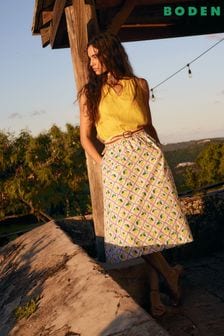 Boden Yellow Georgia Linen Sleeveless Top (N71391) | €85