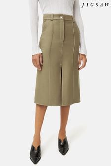 أخضر - Jigsaw Seamed Detail A Line Skirt (N71392) | 971 د.إ