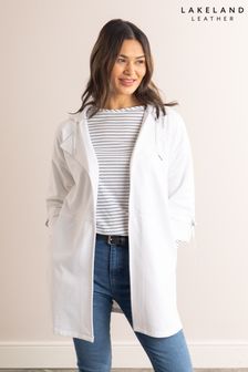 Lakeland Leather White Chloe Hooded Fleece Jersey Jacket (N71396) | AED222