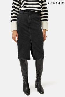 Jigsaw Denim Slit Midi Skirt (N71421) | 527 د.إ