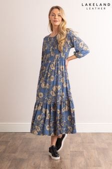 فستان متوسط الطول أزرق زهور Tiffany من Lakeland Leather (N71451) | 21 ر.ع