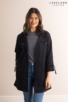 Lakeland Leather Chloe Hooded Black Fleece Jersey Jacket