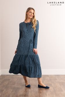 Lakeland Leather Blue Moira Spot Print Jersey Midaxi Dress (N71484) | €51