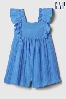 Blau - Gap Crinkle Rompersuit mit flatternden Ärmeln aus Baumwolle​​​​​​​ (6 Monate bis 5 Jahre) (N71487) | 39 €