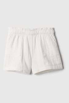 Alb - Gap Crinkle Cotton Pull On Shorts (12 luni - 5 ani) (N71497) | 72 LEI