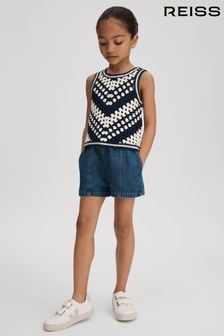 Reiss Ivory Sabrina Crochet Cotton Crew Neck Vest (N71498) | OMR26