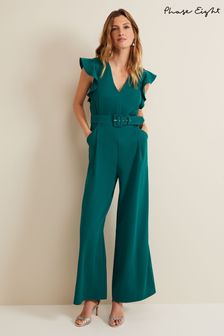 Phase Eight Green Kallie Belted Jumpsuit (N71516) | ₪ 749