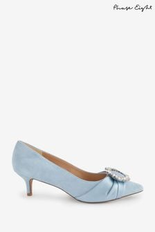 Phase Eight Blue Embellished Kitten Heel Shoes (N71530) | OMR67