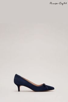 Phase Eight Blue Bow Kitten Heel Shoes (N71550) | OMR56