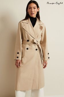 Phase Eight Neutral Brown Button Detail Sandy Trench (N71551) | $437