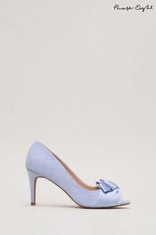 Phase Eight Blue Satin Twist Peep Toe Shoes (N71565) | AED605
