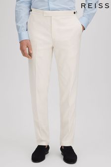 Reiss Off White Heat Linen Blend Adjuster Trousers (N71605) | 1,209 SAR