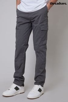 Threadbare Grey Cotton Cargo Trousers With Stretch (N71607) | CA$100