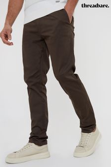 Threadbare Chocolate Cotton Slim Fit Chino Trousers With Stretch (N71633) | €32