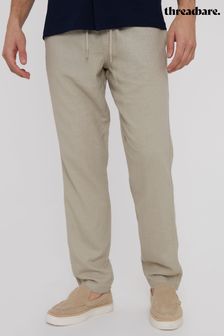 Threadbare Beige Linen Blend Drawcord Trousers (N71641) | 179 SAR